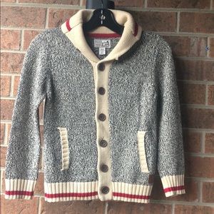 Roots cabin cardigan; kids 7-8 years old.